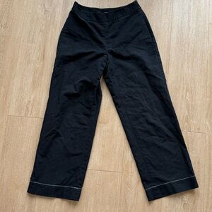 Vintage Black Wide-Leg Cropped Pants